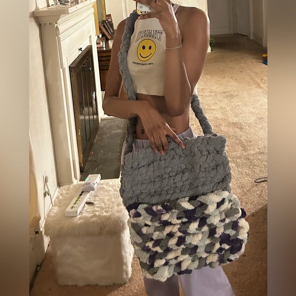 Handmade over the shoulder, bag, 100% polyester, Waze 10.5oz